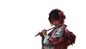 Flute In Blossoms V2 Vinyl Car Decal Sticker – Waterproof & UV-Resistant 5.546666666666667"