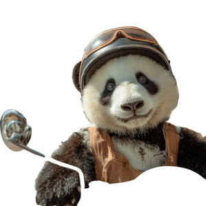 Panda Delivery Rider Vinyl Car Decal Sticker – Waterproof & UV-Resistant 3.4133333333333336"