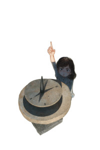 Girl And Sundial Vinyl Car Decal Sticker – Waterproof & UV-Resistant 4.4