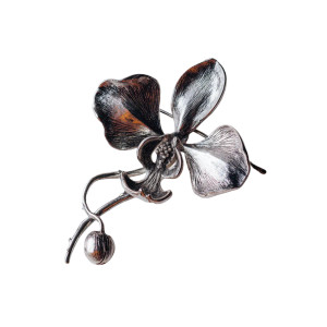 Vintage Orchid Brooch Vinyl Car Decal Sticker – Waterproof & UV-Resistant 3.4133333333333336"