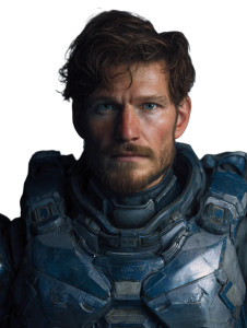 Sci-Fi Soldier Portrait Vinyl Car Decal Sticker – Waterproof & UV-Resistant 8.213333333333333"