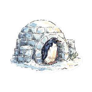 Penguin In Igloo Vinyl Car Decal Sticker – Waterproof & UV-Resistant 6.826666666666667" Penguin In Igloo Vinyl Car Decal Sticker – Waterproof & UV-Resistant 6.826666666666667"
