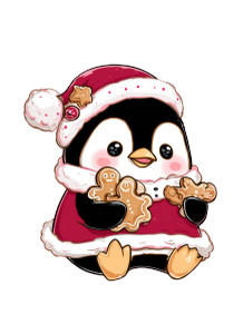 Santa Penguin Vinyl Car Decal Sticker – Waterproof & UV-Resistant 4.266666666666667"