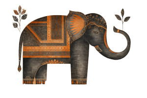 Madhubani Elephant Vinyl Car Decal Sticker – Waterproof & UV-Resistant 2.986666666666667"