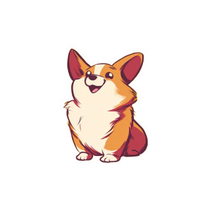 Adorable Corgi V2 Vinyl Car Decal Sticker – Waterproof & UV-Resistant 3.4133333333333336"