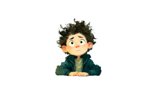 Cartoon Boy Studying Vinyl Car Decal Sticker – Waterproof & UV-Resistant 2.72"