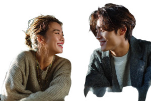 Korean Couple Cafe Vinyl Car Decal Sticker – Waterproof & UV-Resistant 2.986666666666667"