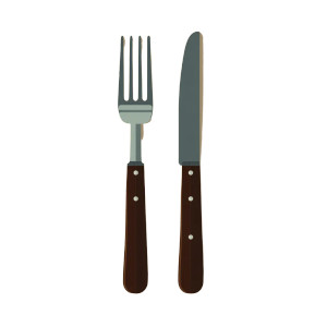 Fork And Knife Vinyl Car Decal Sticker – Waterproof & UV-Resistant 3.4133333333333336"