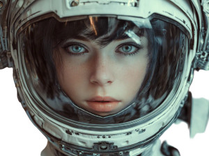 Space Damsel Vinyl Car Decal Sticker – Waterproof & UV-Resistant 3.1466666666666665"