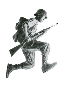 Leaping Wwii Soldier Vinyl Car Decal Sticker – Waterproof & UV-Resistant 8.213333333333333"