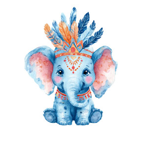 Tribal Baby Elephants Vinyl Car Decal Sticker – Waterproof & UV-Resistant 6.826666666666667"