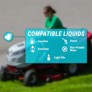 Tera Pump Battery Operated Fuel Transfer Pump | For Gasoline/ Kerosene/ Diesel | 2.8 GPM | Hose Holder | Heavy-Duty