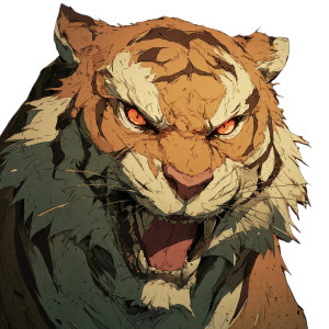 Angry Anime Tiger V2 Vinyl Car Decal Sticker – Waterproof & UV-Resistant 3.4133333333333336" Angry Anime Tiger V2 Vinyl Car Decal Sticker – Waterproof & UV-Resistant 3.4133333333333336"