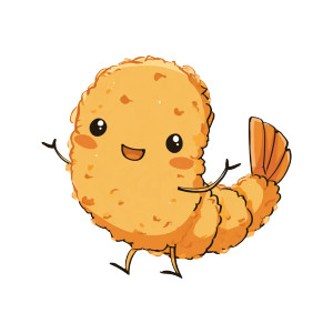 Tempura Shrimp Logo Vinyl Car Decal Sticker – Waterproof & UV-Resistant 6.826666666666667"