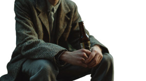 Young Man In Coat Vinyl Car Decal Sticker – Waterproof & UV-Resistant 2.72"