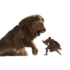 Lion Vs Gladiator V2 Vinyl Car Decal Sticker – Waterproof & UV-Resistant 3.4133333333333336"