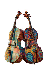 Painted Cellos Beach Vinyl Car Decal Sticker – Waterproof & UV-Resistant 8.96"