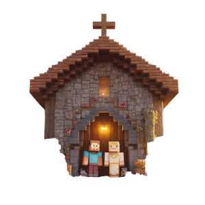 Minecraft Church Scene Vinyl Car Decal Sticker – Waterproof & UV-Resistant 3.4133333333333336"