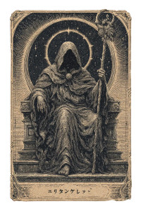 Cloaked Monk Throne Vinyl Car Decal Sticker – Waterproof & UV-Resistant 8.96"