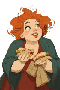 Mischievous Red-Haired Woman Vinyl Car Decal Sticker – Waterproof & UV-Resistant 4.4