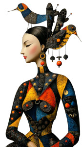 Mongolian Woman Portrait V3 Vinyl Car Decal Sticker – Waterproof & UV-Resistant 4.8533333333333335"