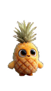 Furry Pineapple Vinyl Car Decal Sticker – Waterproof & UV-Resistant 9.706666666666667"