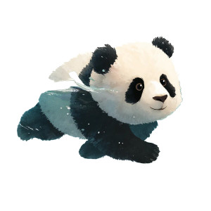 Cute Swimming Panda Vinyl Car Decal Sticker – Waterproof & UV-Resistant 3.4133333333333336"