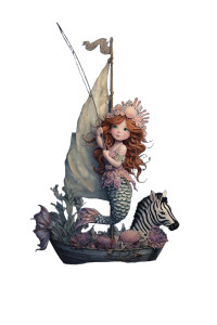 Whimsical Mermaid Fishing Vinyl Car Decal Sticker – Waterproof & UV-Resistant 4.4