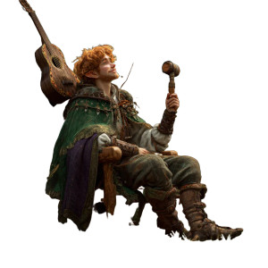 Bemused Half-Elf Bard Vinyl Car Decal Sticker – Waterproof & UV-Resistant 3.4133333333333336"