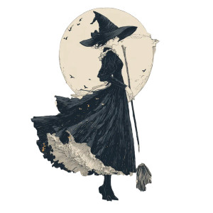 Gothic Witch Frame Vinyl Car Decal Sticker – Waterproof & UV-Resistant 6.826666666666667"