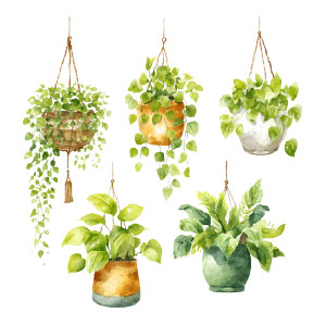 Vintage Potted Plants Vinyl Car Decal Sticker – Waterproof & UV-Resistant 3.4133333333333336"