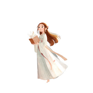 Enchanted Hanfu Reader Vinyl Car Decal Sticker – Waterproof & UV-Resistant 3.4133333333333336"