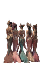 Ancient Chinese Mermaids Vinyl Car Decal Sticker – Waterproof & UV-Resistant 9.706666666666667"