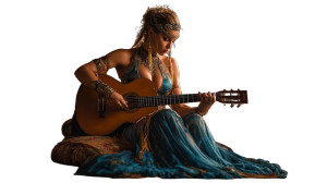 Fantasy Guitarist V2 Vinyl Car Decal Sticker – Waterproof & UV-Resistant 5.4