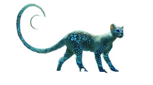 Bioluminescent Alien Feline Vinyl Car Decal Sticker – Waterproof & UV-Resistant 5.4