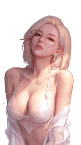 Blonde Korean Girl Vinyl Car Decal Sticker – Waterproof & UV-Resistant 9.706666666666667"