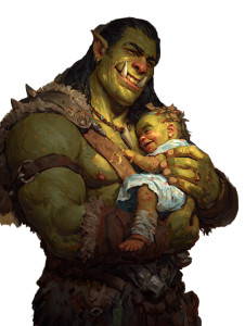 Orc Father Hug Vinyl Car Decal Sticker – Waterproof & UV-Resistant 8.213333333333333"