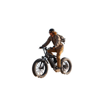 Male Model On Bike Vinyl Car Decal Sticker – Waterproof & UV-Resistant 3.4133333333333336"
