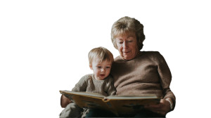 Grandmother Reading Book Vinyl Car Decal Sticker – Waterproof & UV-Resistant 5.4