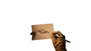 Astronaut'S Saturn Sketch Vinyl Car Decal Sticker – Waterproof & UV-Resistant 2.72"