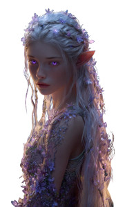 Lavender Elf Portrait Vinyl Car Decal Sticker – Waterproof & UV-Resistant 9.706666666666667"