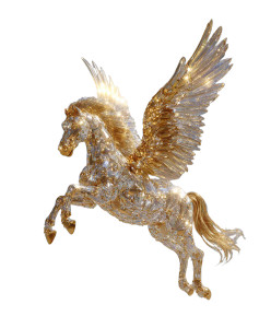Celestial Golden Horse Vinyl Car Decal Sticker – Waterproof & UV-Resistant 8.0"