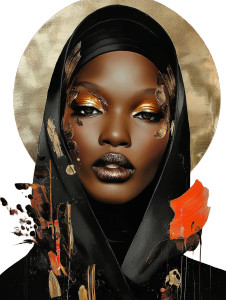 Golden-Eyed African Vinyl Car Decal Sticker – Waterproof & UV-Resistant 8.213333333333333"