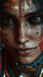 Cyberpunk Indian Woman Vinyl Car Decal Sticker – Waterproof & UV-Resistant 4.8533333333333335" Cyberpunk Indian Woman Vinyl Car Decal Sticker – Waterproof & UV-Resistant 4.8533333333333335"