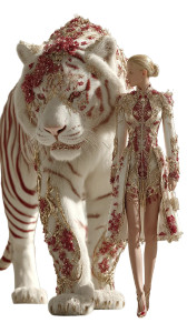 Majestic White Tiger V12 Vinyl Car Decal Sticker – Waterproof & UV-Resistant 9.706666666666667"