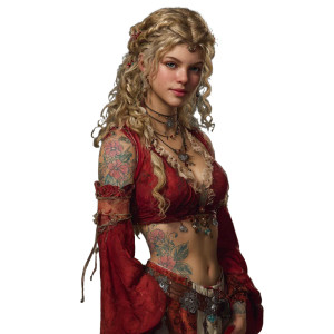 Fantasy French Lady Vinyl Car Decal Sticker – Waterproof & UV-Resistant 3.4133333333333336"