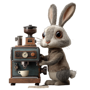 Rabbit Fixing Coffee Vinyl Car Decal Sticker – Waterproof & UV-Resistant 3.4133333333333336"