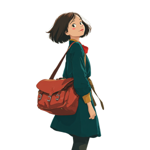 Ghibli Schoolgirl Vinyl Car Decal Sticker – Waterproof & UV-Resistant 3.4133333333333336"