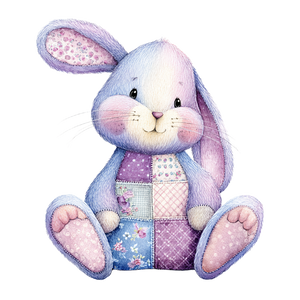 Patchwork Bunny Doll Vinyl Car Decal Sticker – Waterproof & UV-Resistant 3.4133333333333336"