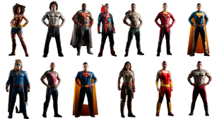 Diverse Superhero Ensemble Vinyl Car Decal Sticker – Waterproof & UV-Resistant 2.72"